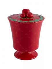 Конфетница "Рождественская  корона" 24см (красная)COROA NATAL