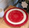Блюдо круглое "Снеринки" 34см, красное, SNOWFLAKES