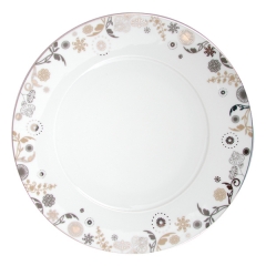 Тарелка столовая 28см FLOWER RAIN PLATINA